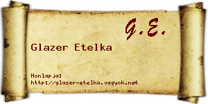 Glazer Etelka névjegykártya
